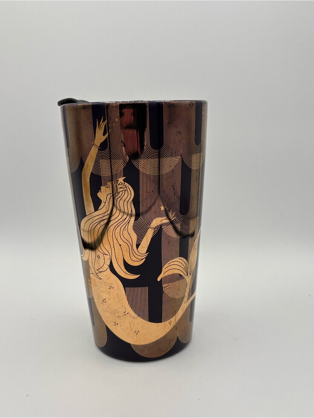 Starbucks 2020 Anniversary Siren Mermaid Ceramic Travel Mug Tumbler 12 oz Gold